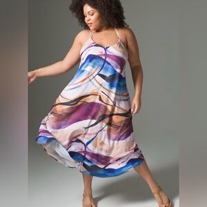 Soma Multicolor Abstract Midi Dress